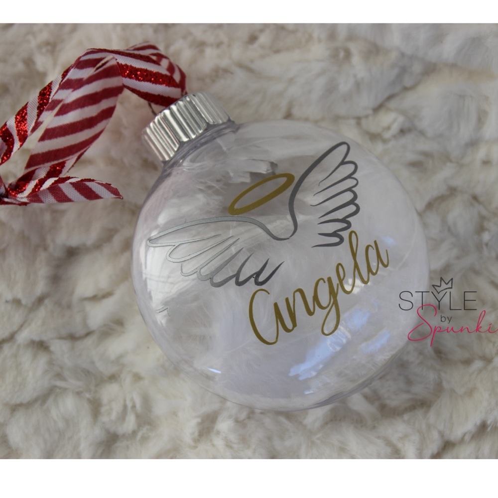 Personalized Shatterproof Angel Ornament.